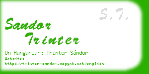 sandor trinter business card