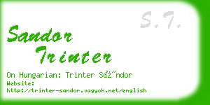 sandor trinter business card